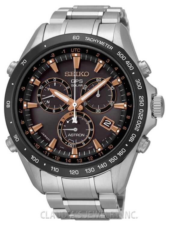 SEIKO ASTRON SOLAR GPS BROWN DIAL CHRONOGRAPH SSE033