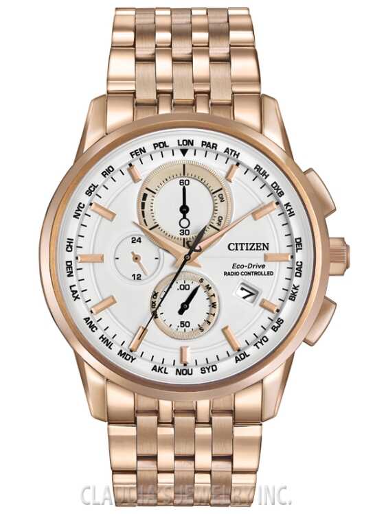 CITIZEN ECO-DRIVE MEN'S WORLD CHRONOGRAPH AT8113-55A