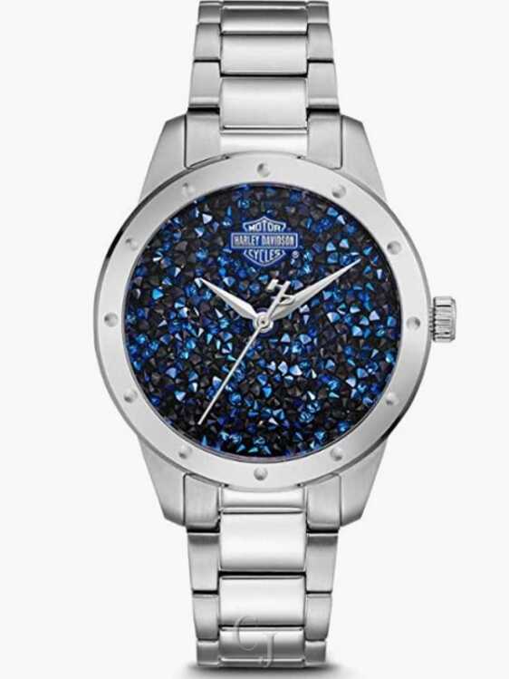 WOMEN’S BULOVA HARLEY-DAVIDSON CRYSTAL WATCH 76L188