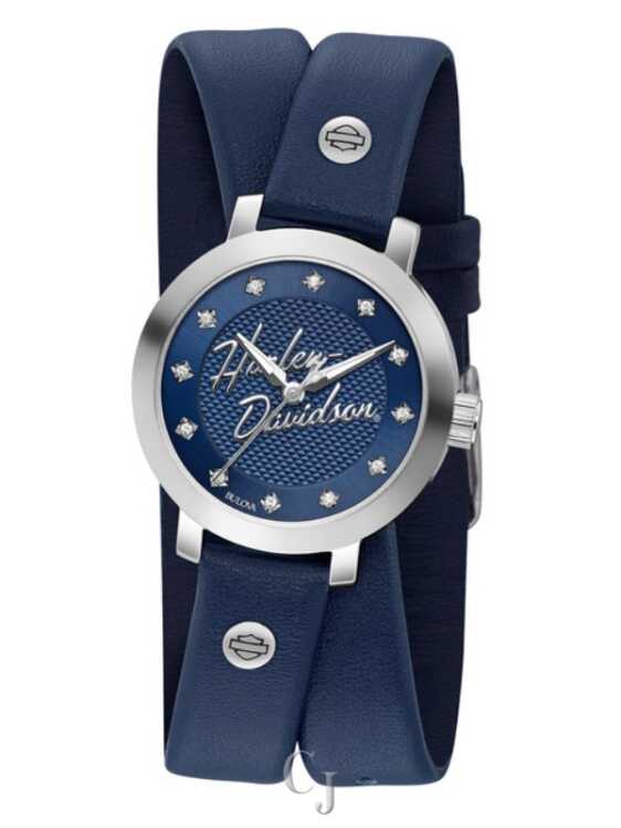 WOMEN’S BULOVA HARLEY-DAVIDSON CRYSTAL DOUBLE WRAP 76L189