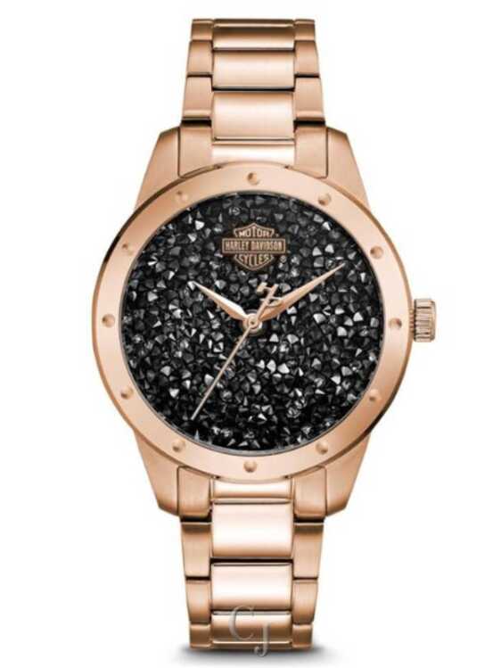 WOMEN’S BULOVA HARLEY-DAVIDSON CRYSTAL ROCK SPARKLES 77L108