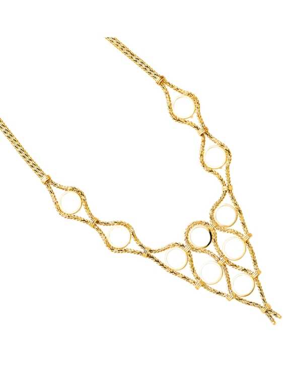 14k Yellow Gold 14KY 2 Pesos (10PCS) Bola Necklace