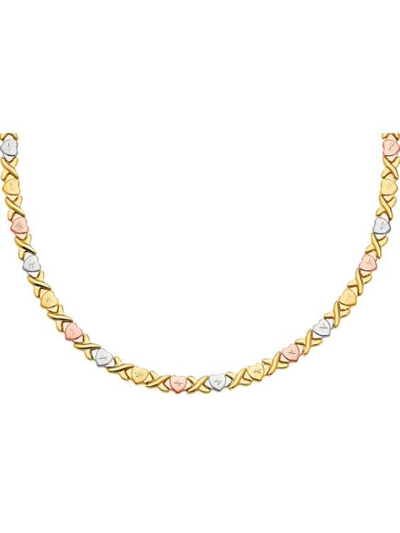 14k Gold Tri-Color Stampato Necklace