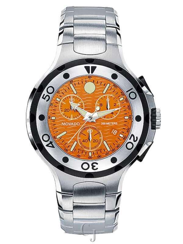 MOVADO SERIES 800 MEN'S WATCH ORANGE DIAL 2600041