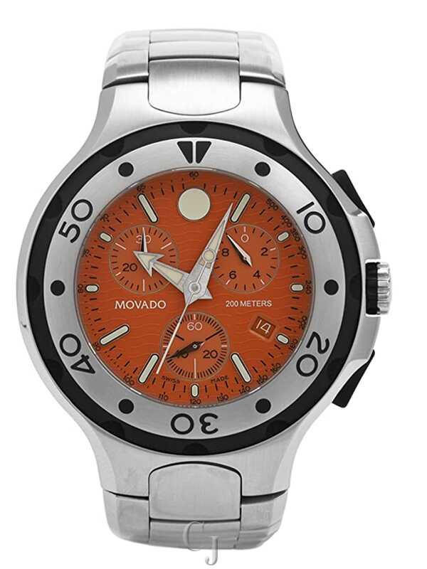MOVADO SERIES 800 MEN'S WATCH ORANGE DIAL 2600041 - Image 2