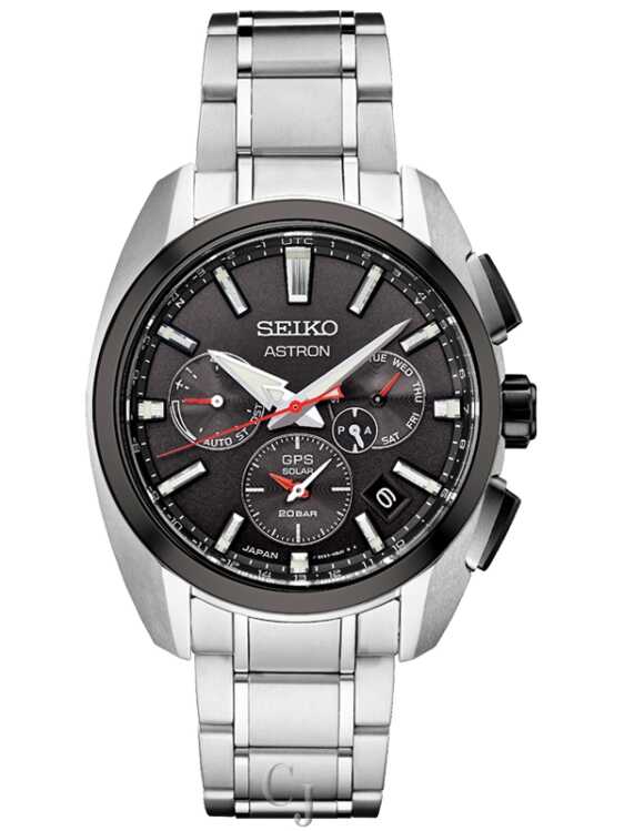 Seiko Astron GPS Solar Titanium Dual-Time Black Dial Men’s Watch SSH103