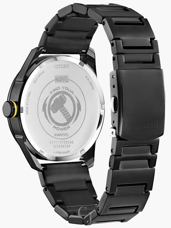 Citizen Marvel Thor Black Dial Eco-Drive Stainless Steel Men’s Watch BM6987-50W - Image 3