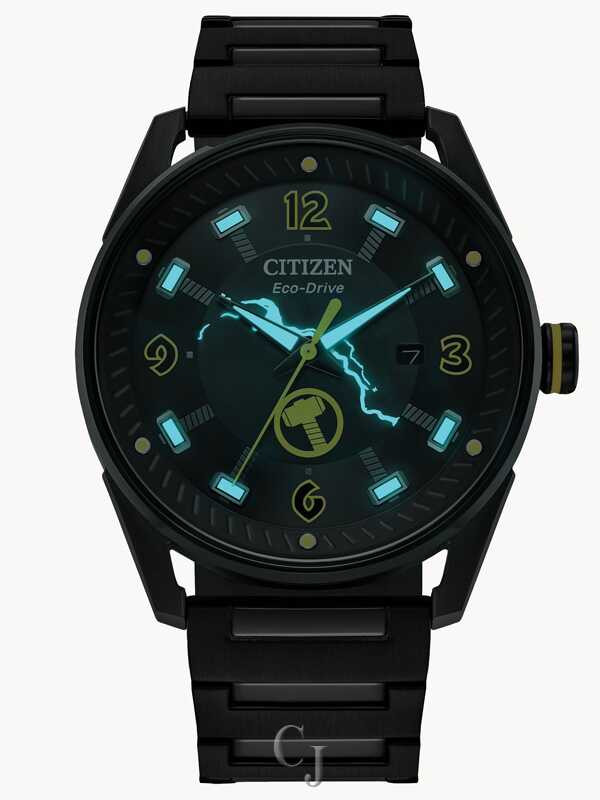 Citizen Marvel Thor Black Dial Eco-Drive Stainless Steel Men’s Watch BM6987-50W - Image 4