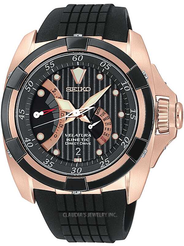 時計 SEIKO Velatura Kinetic Direct Drive SEIKO VELATURA KINETIC DIRECT DRIVE BLACK DIAL WATCH SRH006