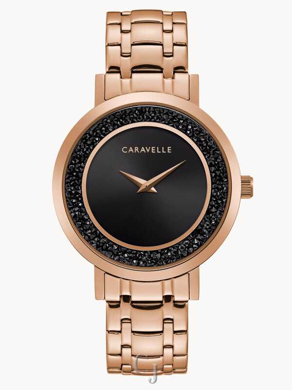 Caravelle by Bulova Modern Black Dial Women’s Stainless Steel Watch 44L252