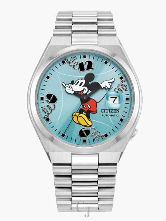 Citizen Disney Tsuyosa Mickey Mouse Blue Dial Automatic Stainless Steel Men’s Watch NJ0156-50L
