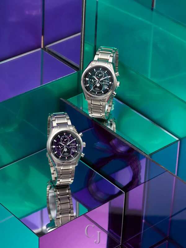 Citizen Tsuki-Yomi A-T Purple Dial Super Titanium Eco-Drive Atomic