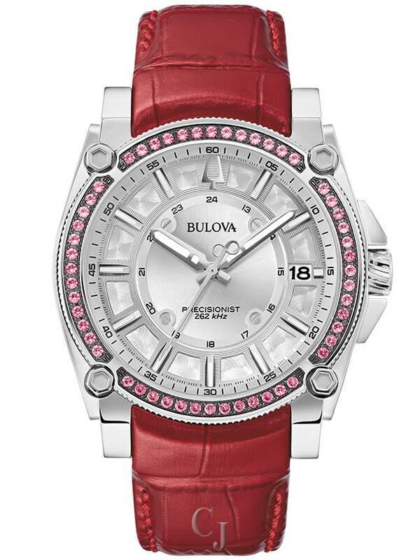 BULOVA PRECISIONIST SERIES CHAMPLAIN PINK SAPPHIRE WATCH 96J127