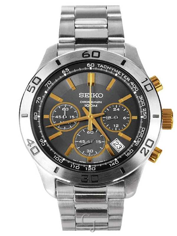 SEIKO CHRONOGRAPH GRAY DIAL WATCH SSB057