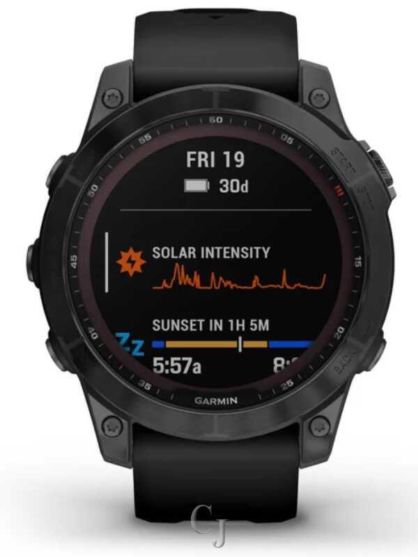 GARMIN FENIX 7 SAPPHIRE SOLAR BLACK DLC TITANIUM W/ BLACK BAND 010-02540-34