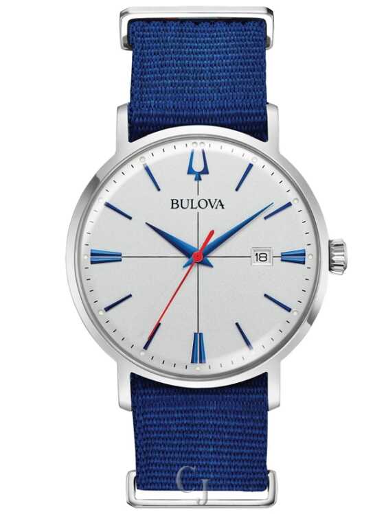 BULOVA AEROJET BLUE NATO STRAP WATCH 96B313