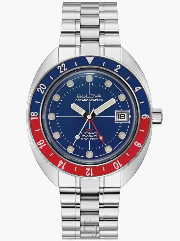 BULOVA OCEANOGRAPHER GMT BLUE DIAL MEN’S WATCH 96B405