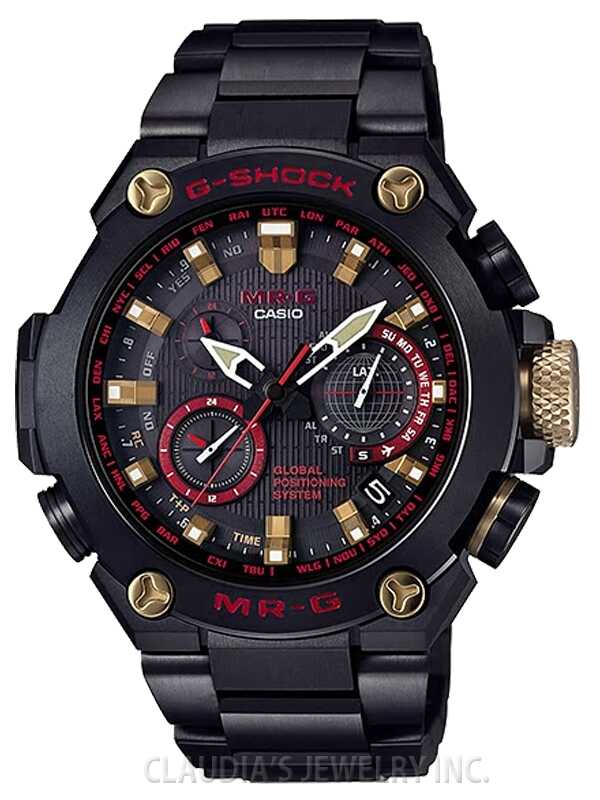 G-Shock MR-G GPS Hybrid Radio-Controlled Black Red Titanium Men's