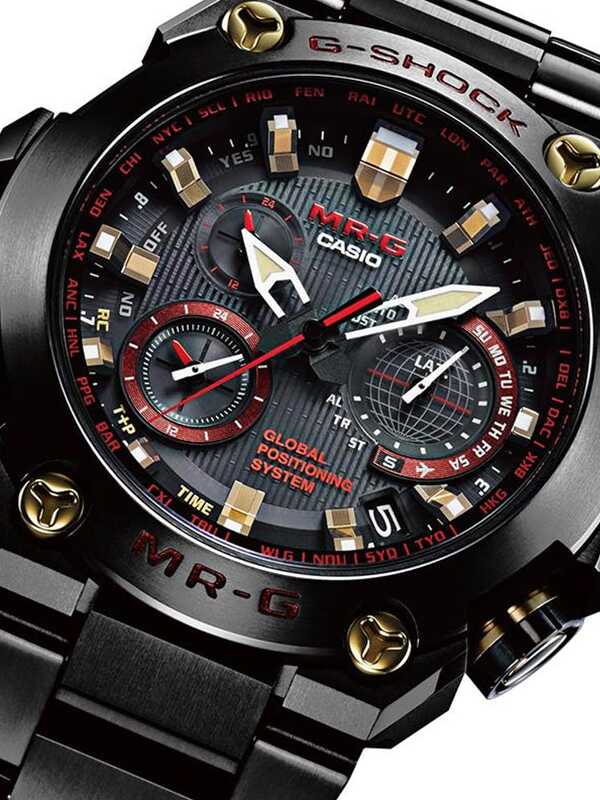 G-Shock MR-G GPS Hybrid Radio-Controlled Black Red Titanium Men's