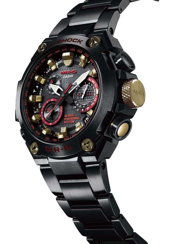 G-Shock MR-G GPS Hybrid Radio-Controlled Black Red Titanium Men's