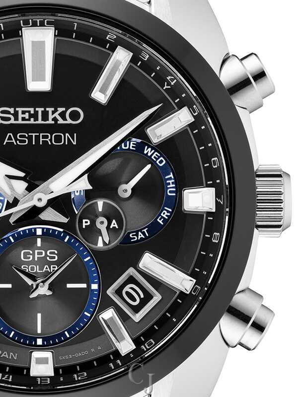 Seiko Astron GPS Solar Dual-Time Black Dial Stainless Steel Men's