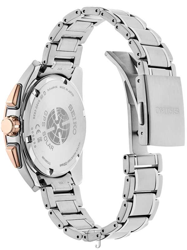 Seiko Astron GPS Solar Rose Gold Bezel Titanium Chronograph Men's