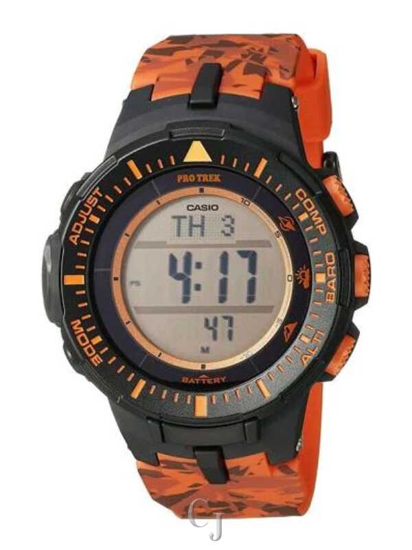Casio Pro Trek Triple Sensor Tough Solar Orange Camo Men's Watch