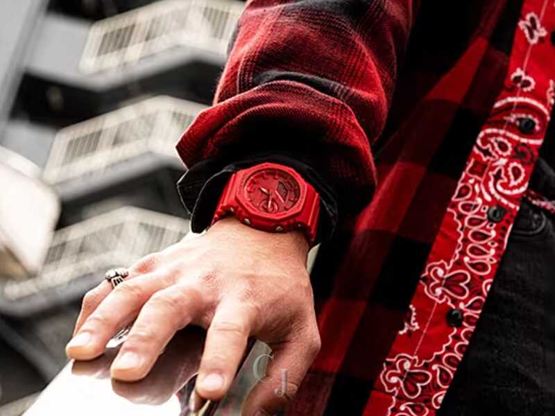 G-Shock GA-2100 Series Red Dial Analog-Digital Watch GA2100-4A