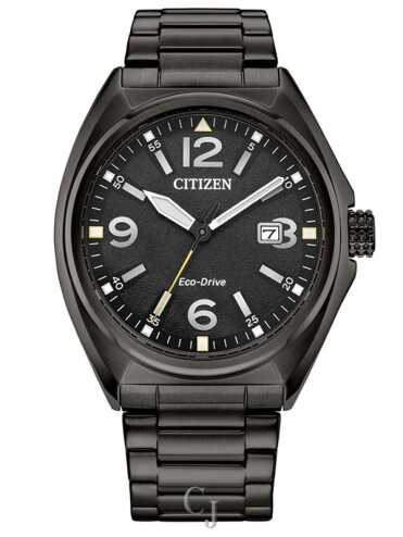 Citizen Sport Black Dial Eco-Drive Stainless Steel Men's Watch