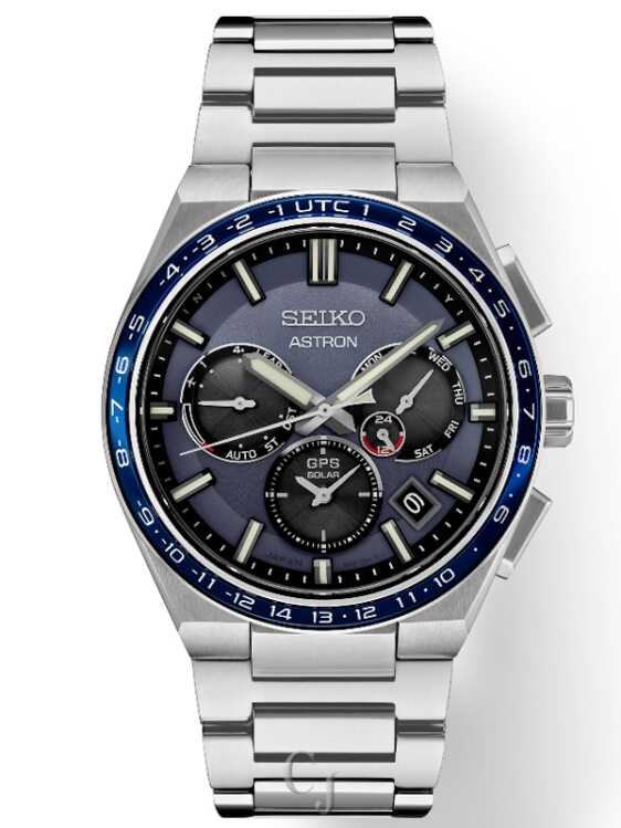 SEIKO ASTRON GPS SOLAR TITANIUM BLUE DIAL WATCH SSH109