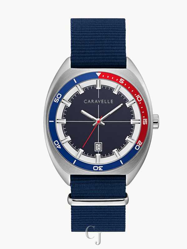 Caravelle by Bulova Retro Blue Dial Men’s Watch 43B167