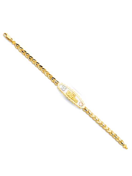 14k Tri-Color 15 Years ID Bracelet