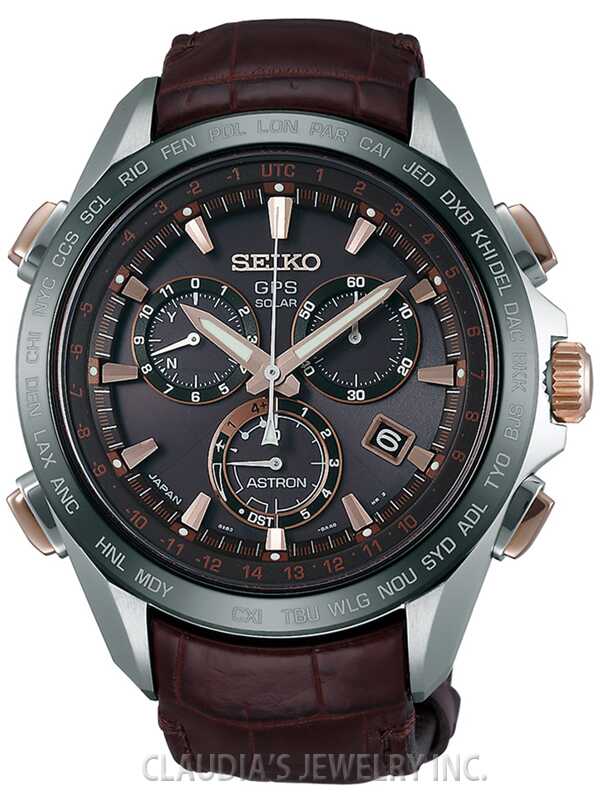 SEIKO ASTRON SOLAR GPS BROWN DIAL TITANIUM SSE025 - Claudias