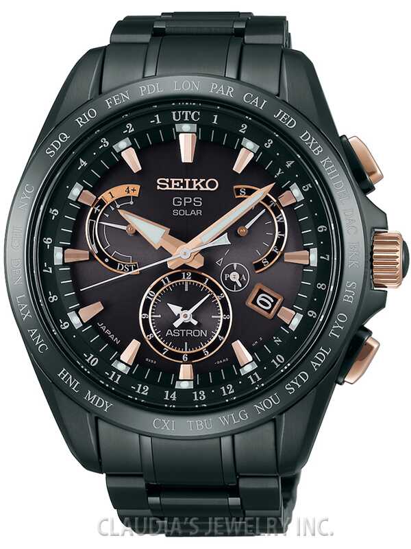 SEIKO ASTRON GSP SOLAR DUAL TIME TITANIUM SSE075