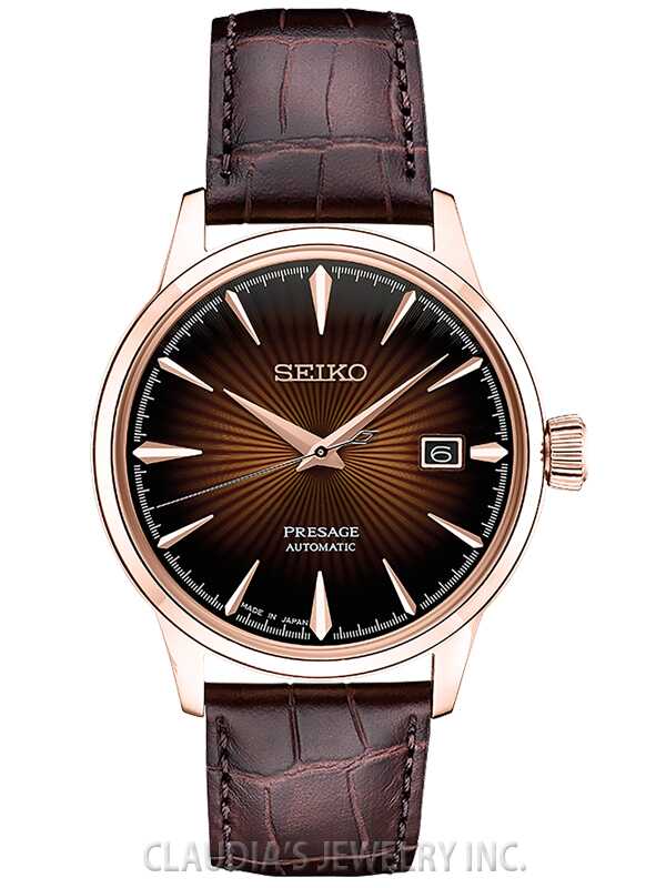 SEIKO PRESAGE 腕時計 ゴールド/ブラウン Seiko Presage Cocktail Time Brown Dial Automatic Stainless Steel