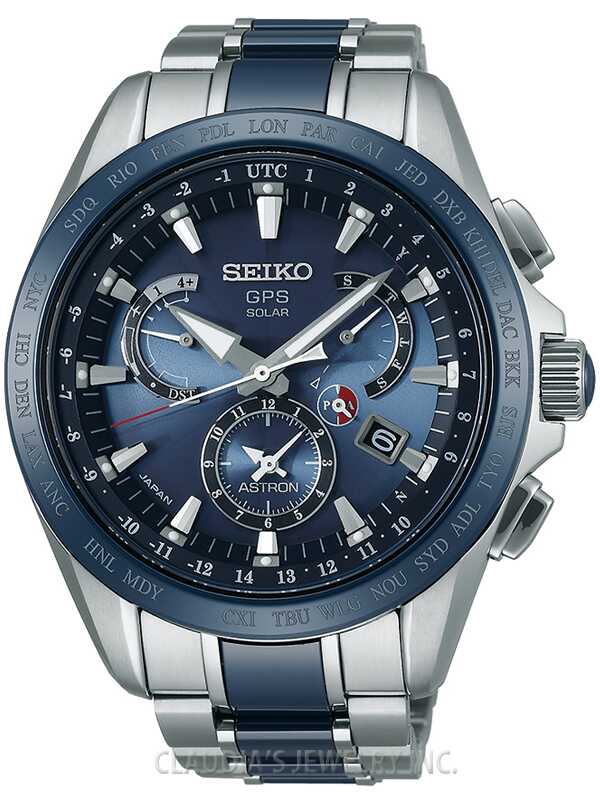 SEIKO ASTRON GPS SOLAR DUAL TIME SSE043 - Claudias Jewelry Inc