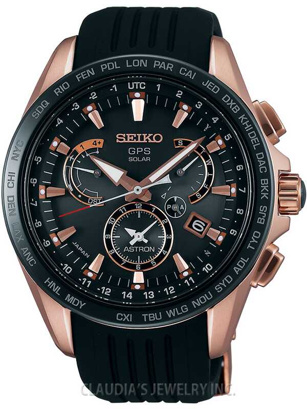 SEIKO ASTRON GPS SOLAR DUAL TIME SSE055 - Claudias Jewelry Inc