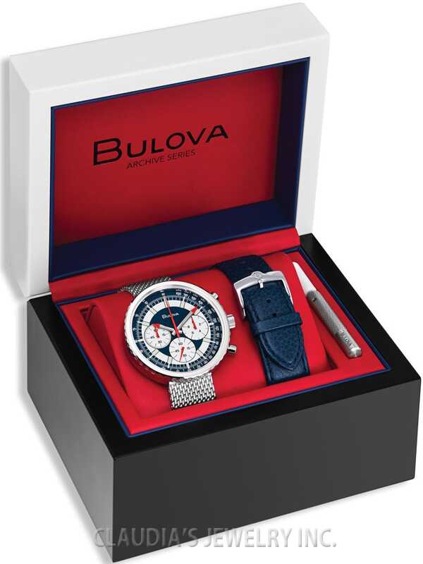 BULOVA 96K101 新品未使用 定価10.4万 フルセット Bulova Special Edition Chronograph Blue White Dial Stainless Steel