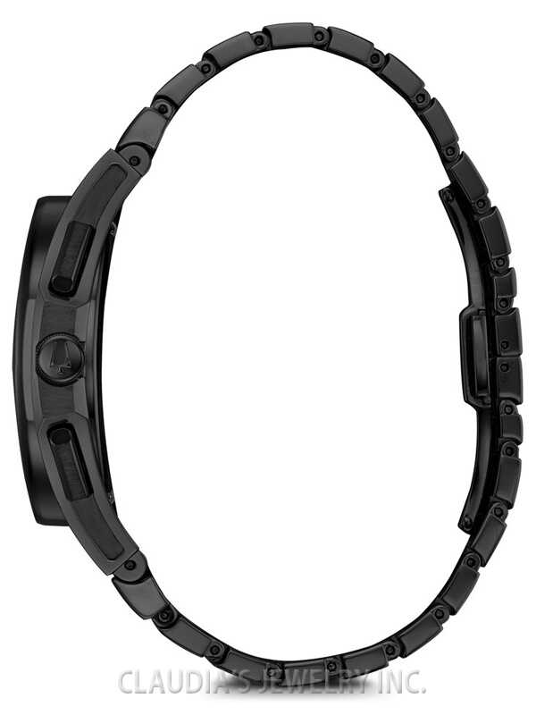 Bulova Curv Chronograph Black Dial Black Ion-Plated Men’s Watch 98A207 - Image 2