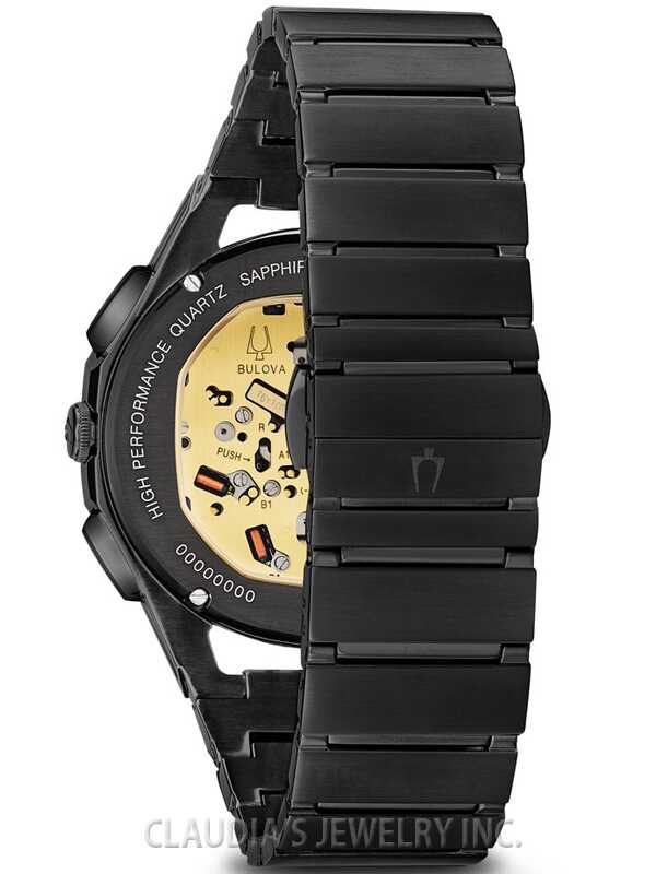 Bulova Curv Chronograph Black Dial Black Ion-Plated Men’s Watch 98A207 - Image 3