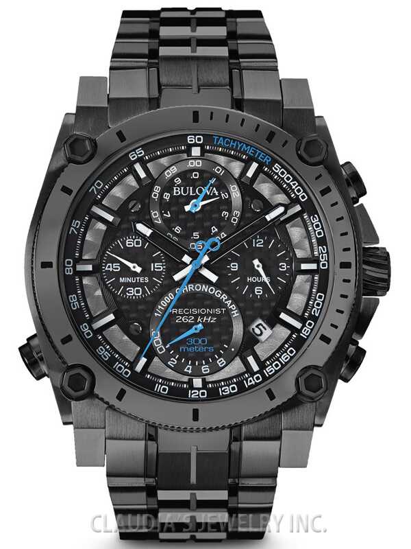 Bulova Precisionist Chronograph Gunmetal Gray Ion-Plated Black