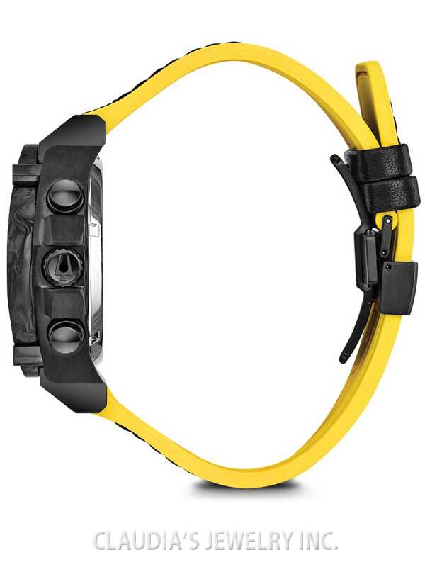 BULOVA MEN'S PRECISIONIST BLACK/YELLOW STRAP 98B312 - Image 3