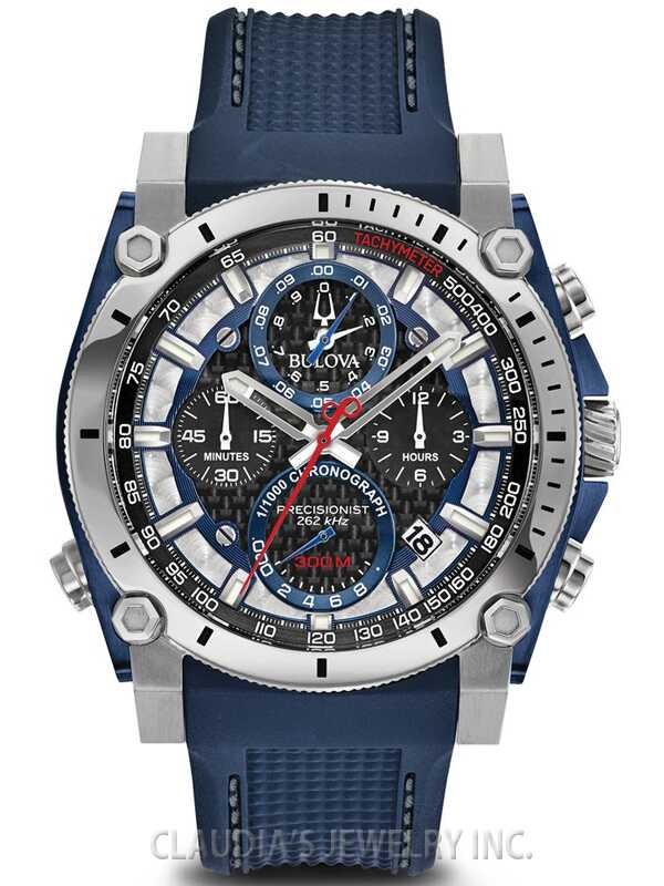 不動 Bulova ブローバー Precisionist Chronograph Bulova Precisionist Chronograph Black Carbon Fiber Dial Men's
