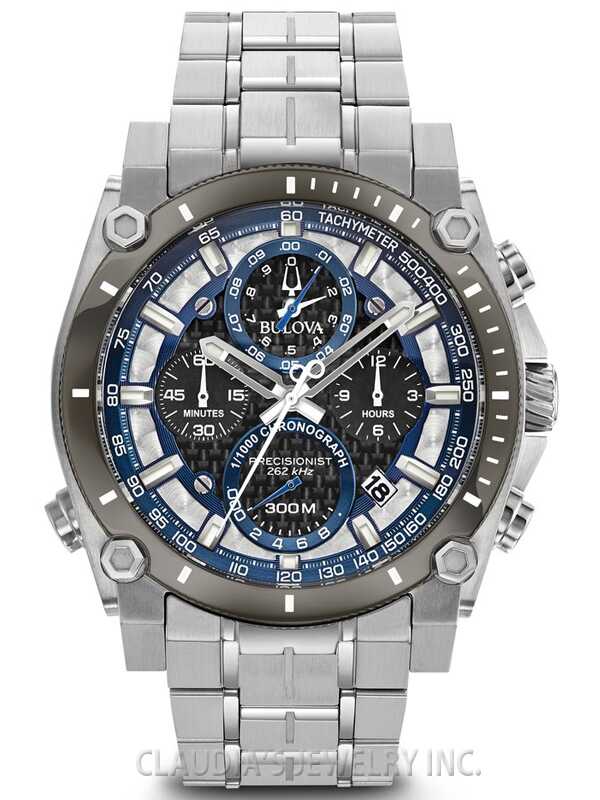 Bulova Precisionist Chronograph Black Carbon Fiber Dial Men's