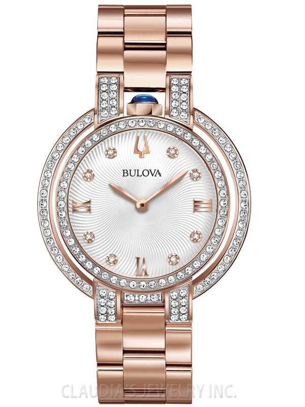 Bulova Rubaiyat Diamond Rose Gold-Tone Stainless Steel Women's