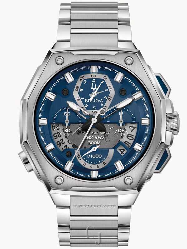 Bulova Precisionist Chronograph Blue Dial Stainless Steel Men’s Watch 96B349