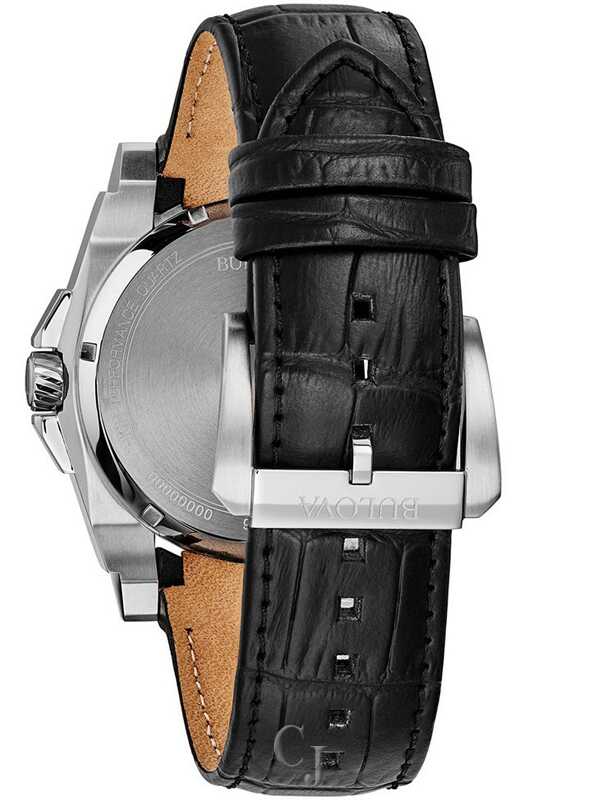 Bulova Precisionist Chronograph Black Dial Diamond Accent Stainless Steel Men’s Watch 96D147 - Image 2