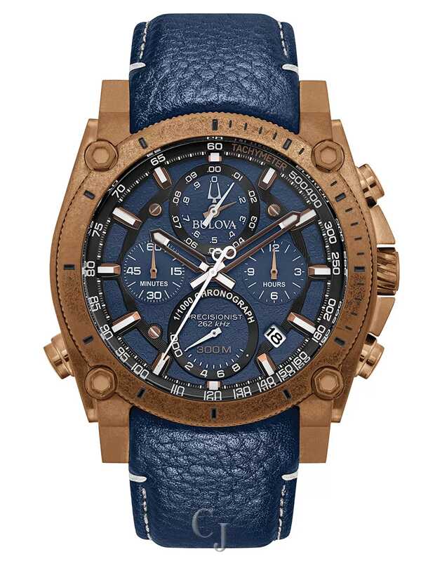 Bulova Precisionist Chronograph Blue Dial Stainless Steel Men's