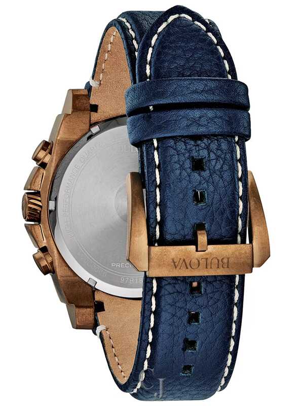 Bulova Precisionist Chronograph Blue Dial Stainless Steel Men's
