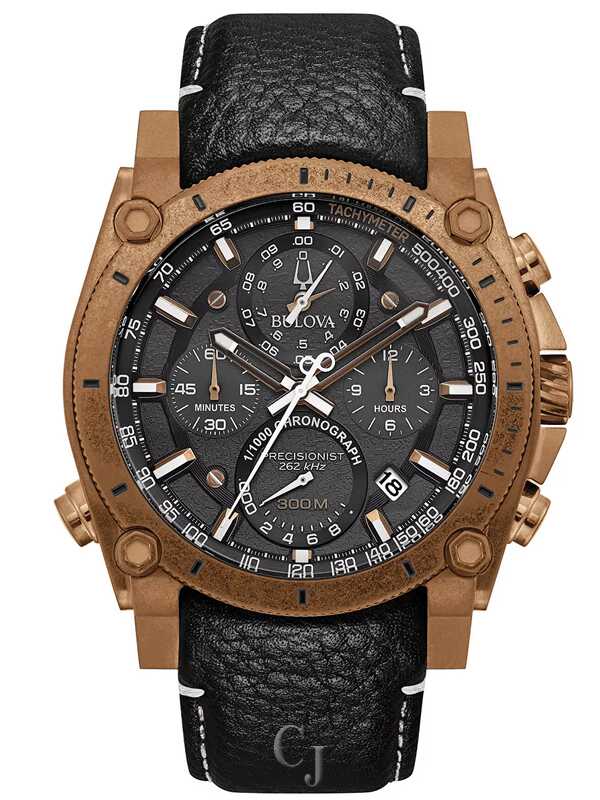 Bulova Precisionist Chronograph Black Dial Stainless Steel Men's